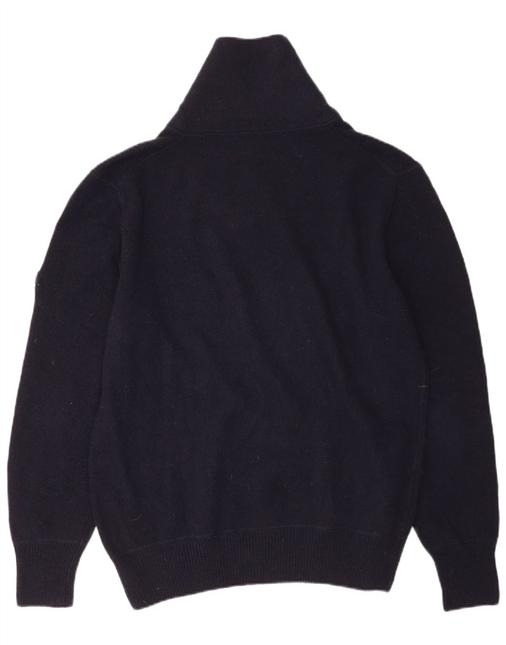 Avirex Herre Shawl Neck Jumper Sweater Medium Navy Blue Merino Uld