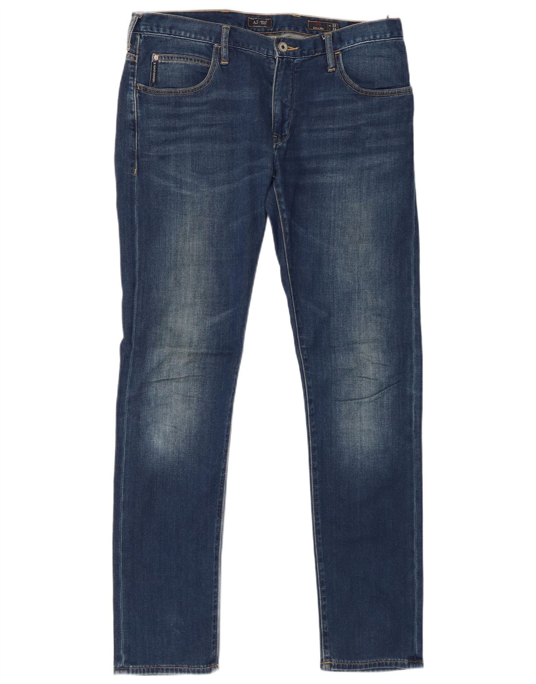 ARMANI Skinny Jeans til mænd W33 L34 Blå Bomuld