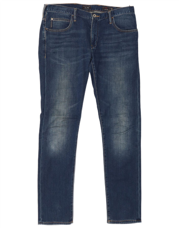 ARMANI Skinny Jeans til mænd W33 L34 Blå Bomuld