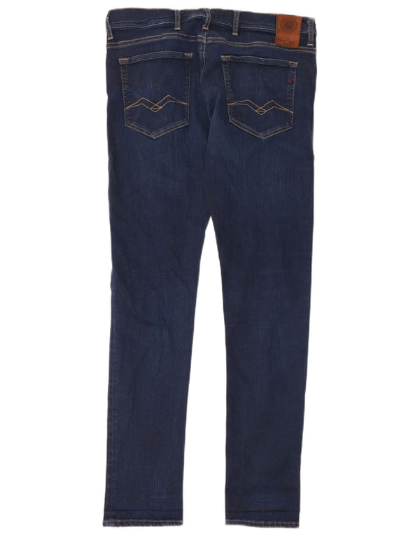 Replay Mens Jondrill Skinny Jeans W34 L32 Marineblå Bomuld