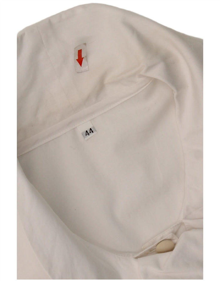 Vintage kortærmet skjortebluse til kvinder UK 12 Medium White