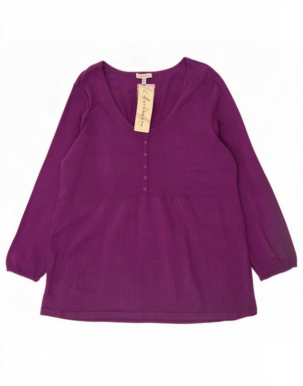 Marks & Spencer Dame Autograph Langærmet Bluse Top UK 14 Medium Purple