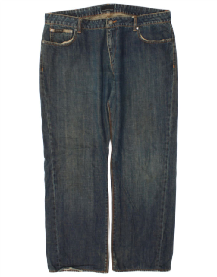 Calvin Klein Straight Jeans til mænd W36 L28 Blå Bomuld