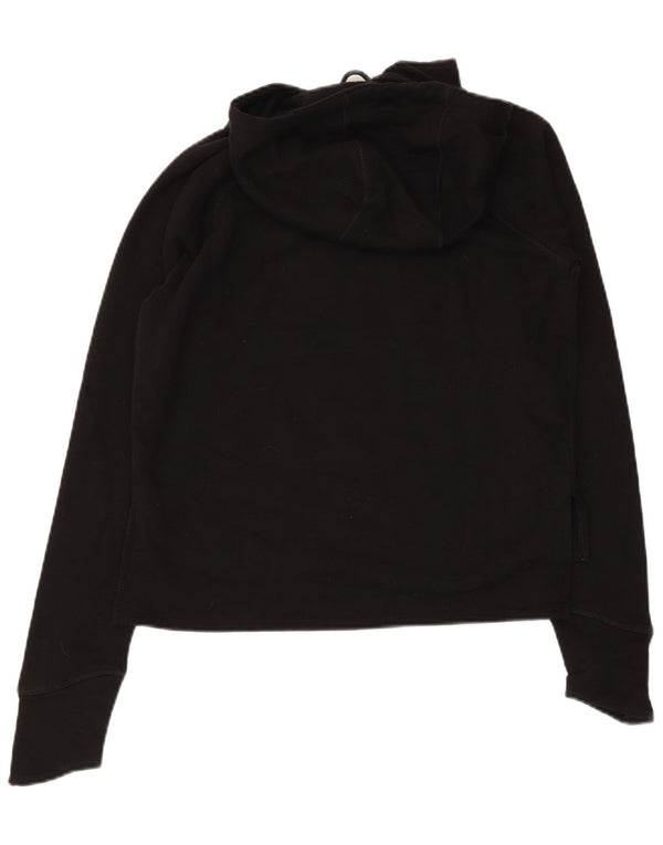 Reebok Womens Grafisk Oversized Hoodie Jumper UK 6 XS Sort Bomuld