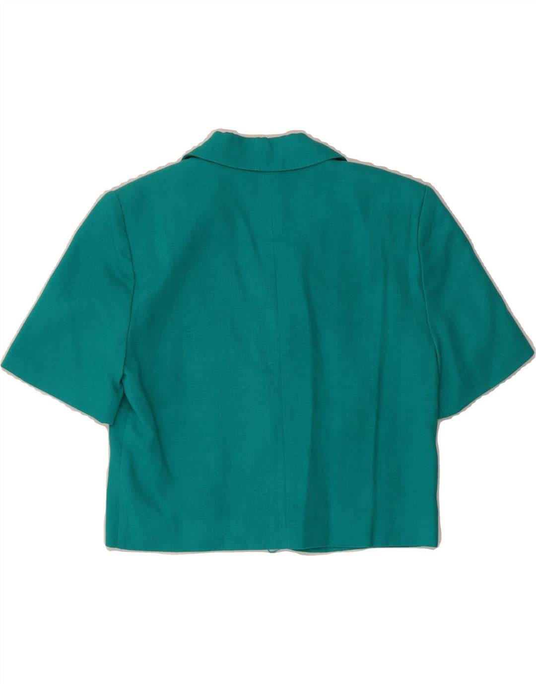 VINTAGE Womens Crop Short Sleeve 1 Button Blazer Jacket UK 6 XS Blue Vintage Vintage and Second-Hand Vintage from Messina Hembry 