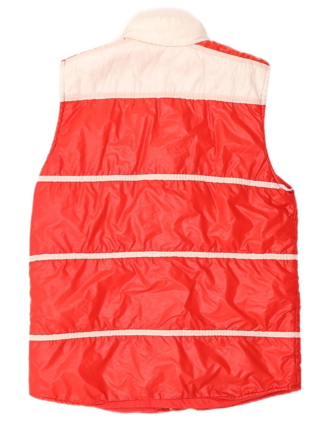 Vintage Polstret Gilet til mænd UK 36 Small Red Colourblock Polyamid