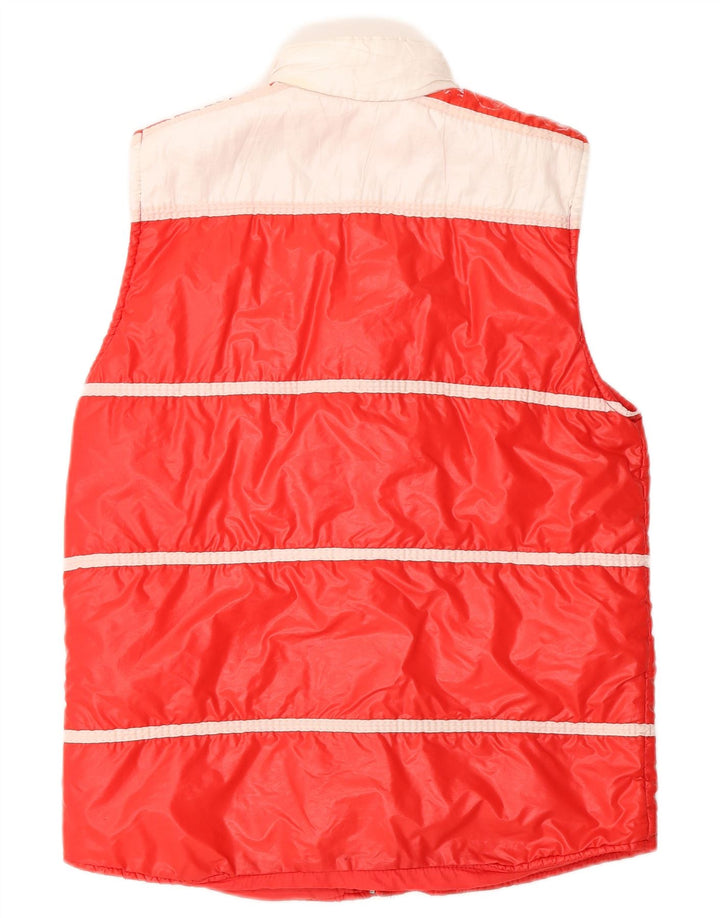 Vintage Polstret Gilet til mænd UK 36 Small Red Colourblock Polyamid