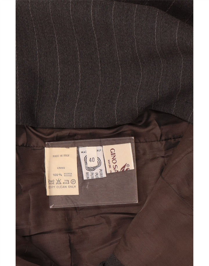Gino Sartore Dame Longline Blazer Jacket IT 40 Lille Grå Stribet