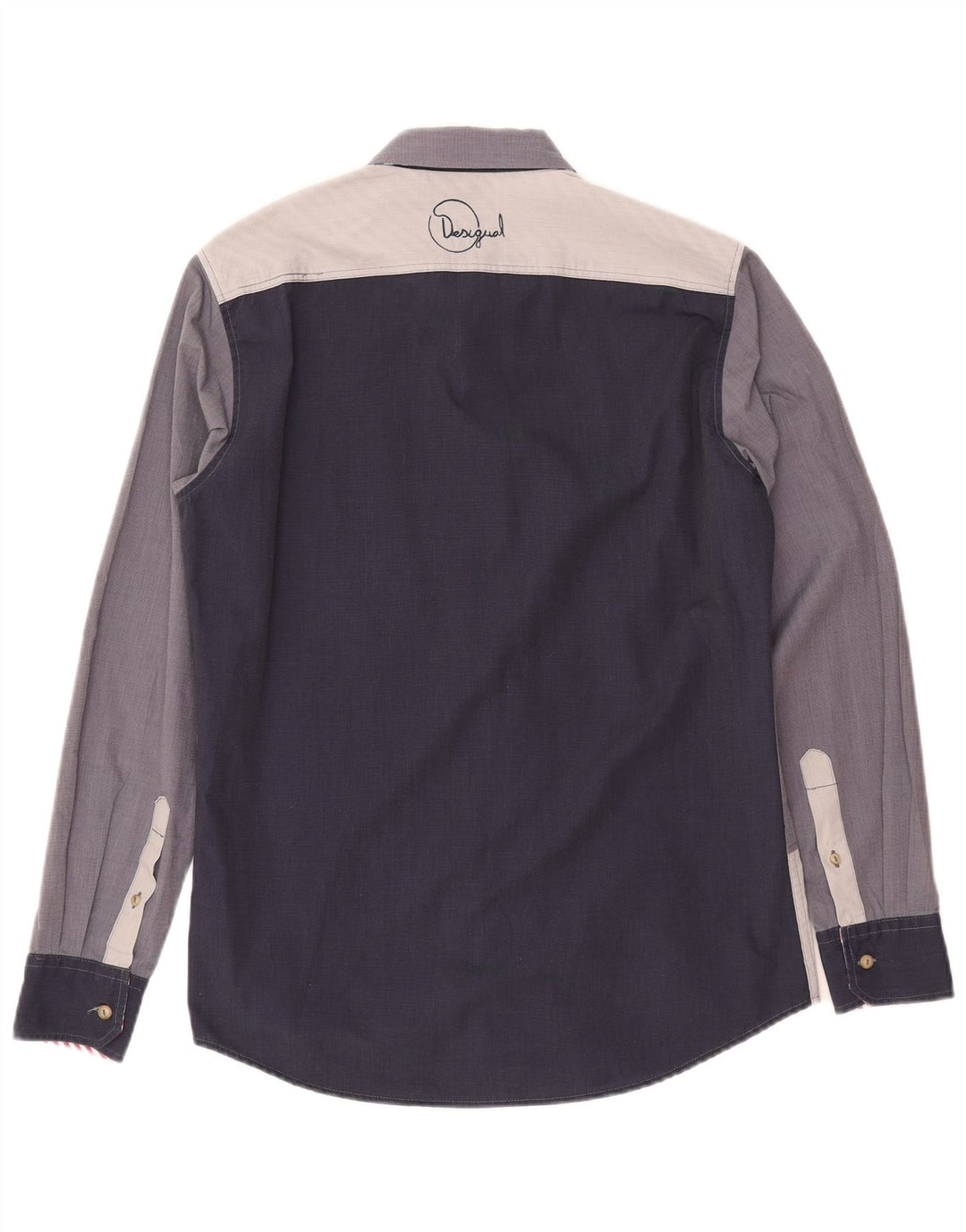 DESIGUAL Herre grafisk skjorte Medium marineblå Colourblock Bomuld