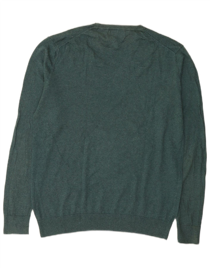 Zara Herre sweater med rund hals XL Grøn Silke