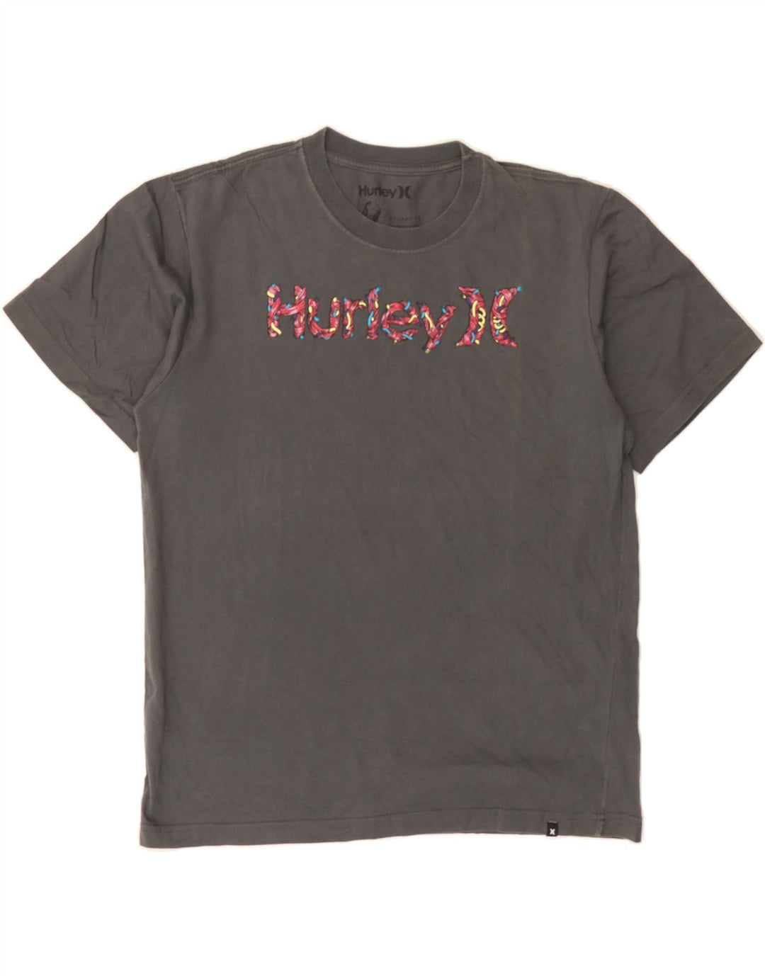 HURLEY Mens Regular Fit Graphic T-Shirt Top Medium Grey Cotton Vintage Hurley and Second-Hand Hurley from Messina Hembry 