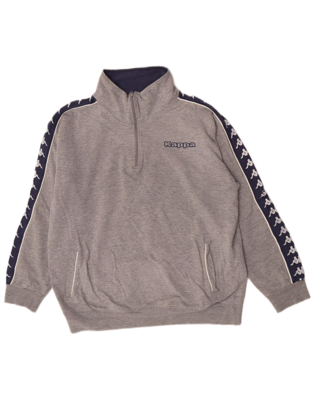 Kappa Dame Grafisk Sweatshirt Jumper UK 14 Medium Grey Colourblock