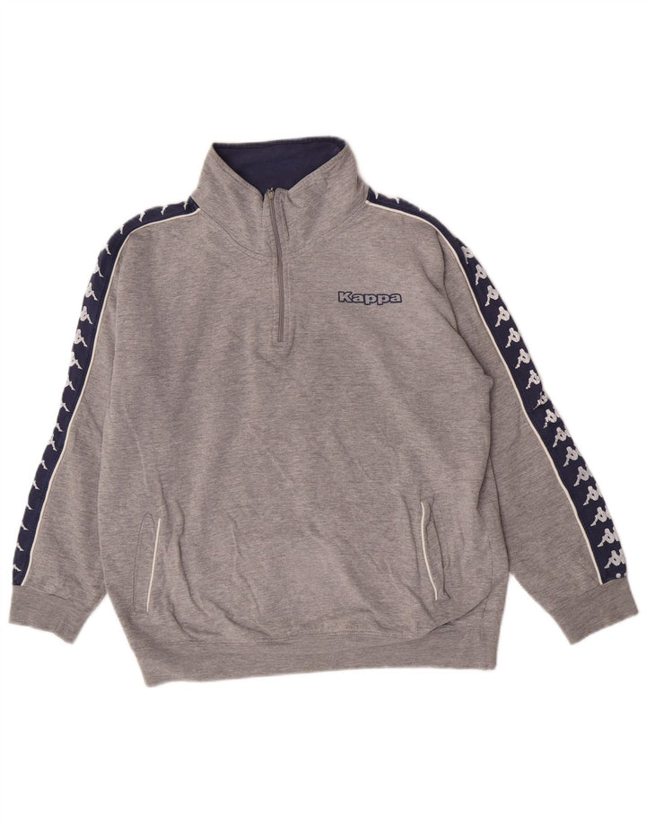 Kappa Dame Grafisk Sweatshirt Jumper UK 14 Medium Grey Colourblock