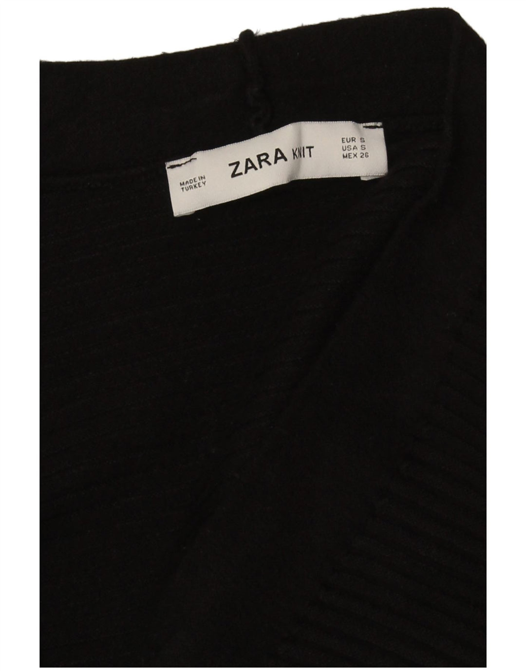 Zara Womens Crop Oversized cardigan sweater UK 10 Small Black Classic