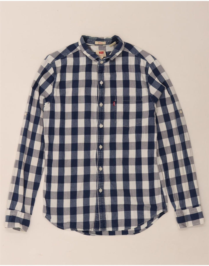 Levi's Slim Fit-skjorte til mænd, lille marineblå Gingham-bomuld