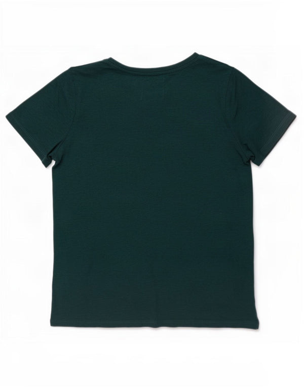 Superdry T-shirt top til kvinder UK 14 Stor grøn flækket bomuld