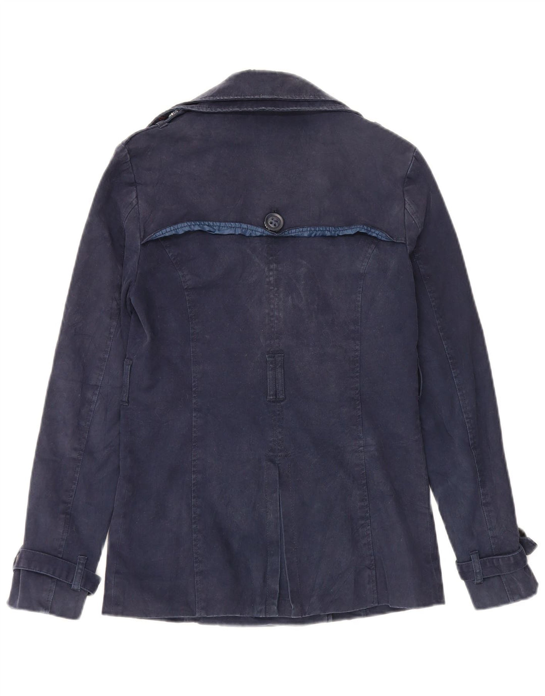 Superdry Womens Pea Coat UK 6 XS marineblå bomuld