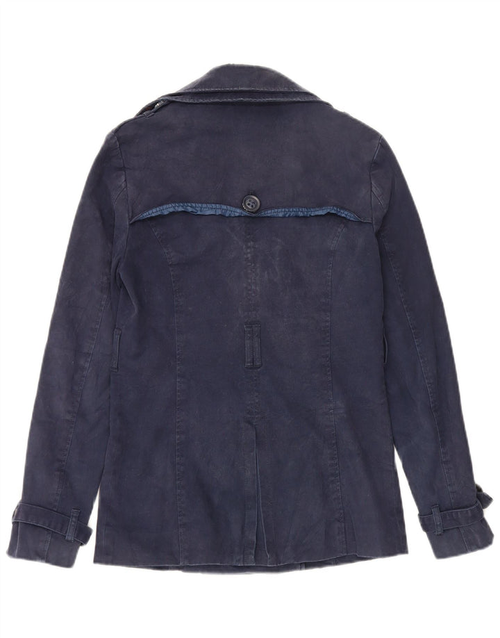 Superdry Womens Pea Coat UK 6 XS marineblå bomuld