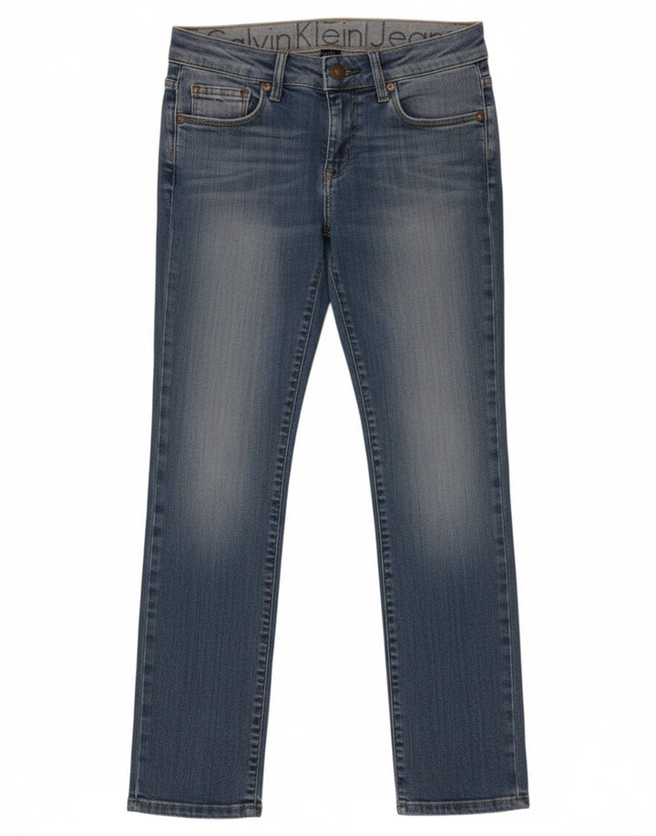 Calvin Klein Dame Straight Jeans W26 L30 Blå Bomuld