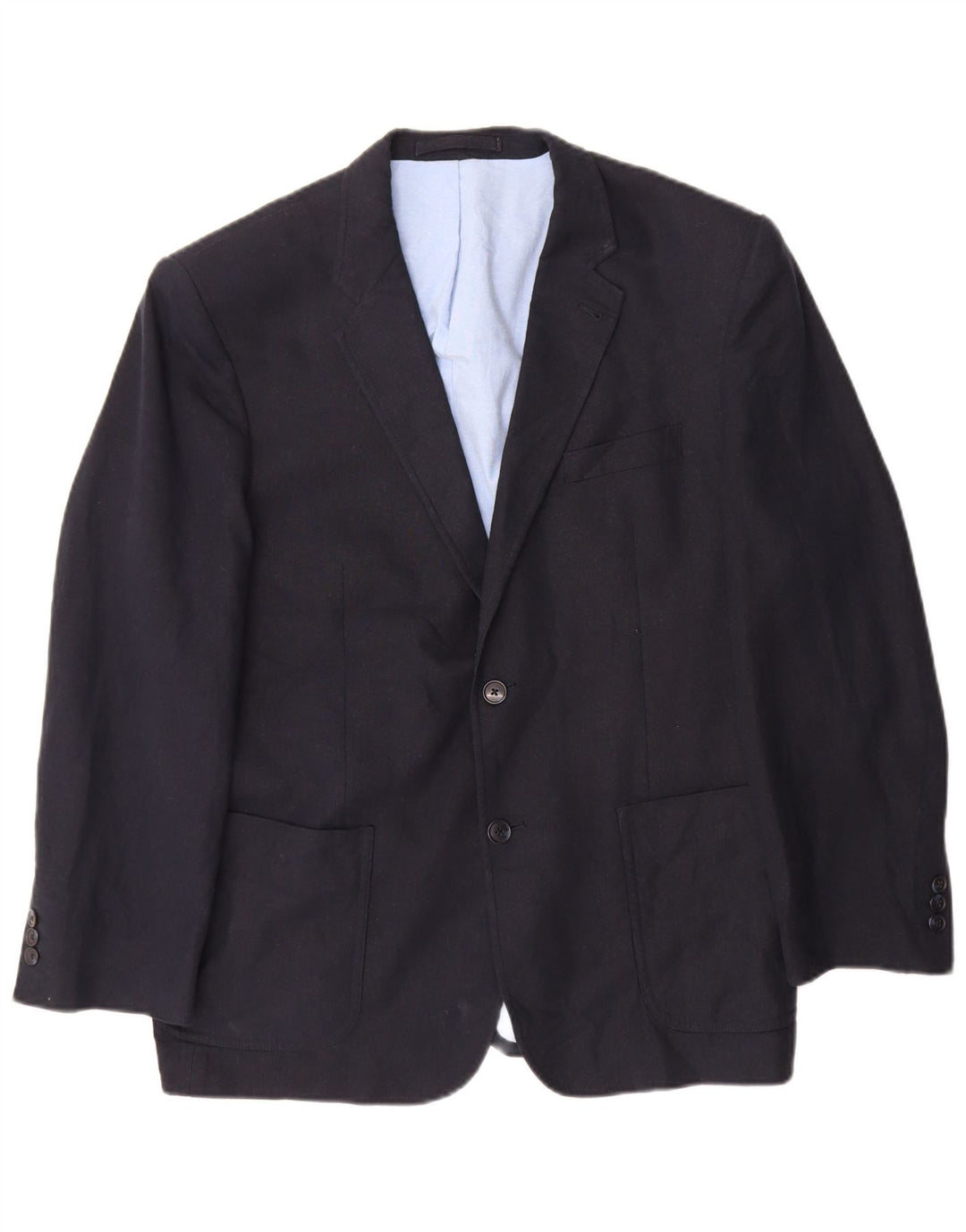 Marks & Spencer Herre 2-knaps blazerjakke UK 42 Large Navy Blue Flax
