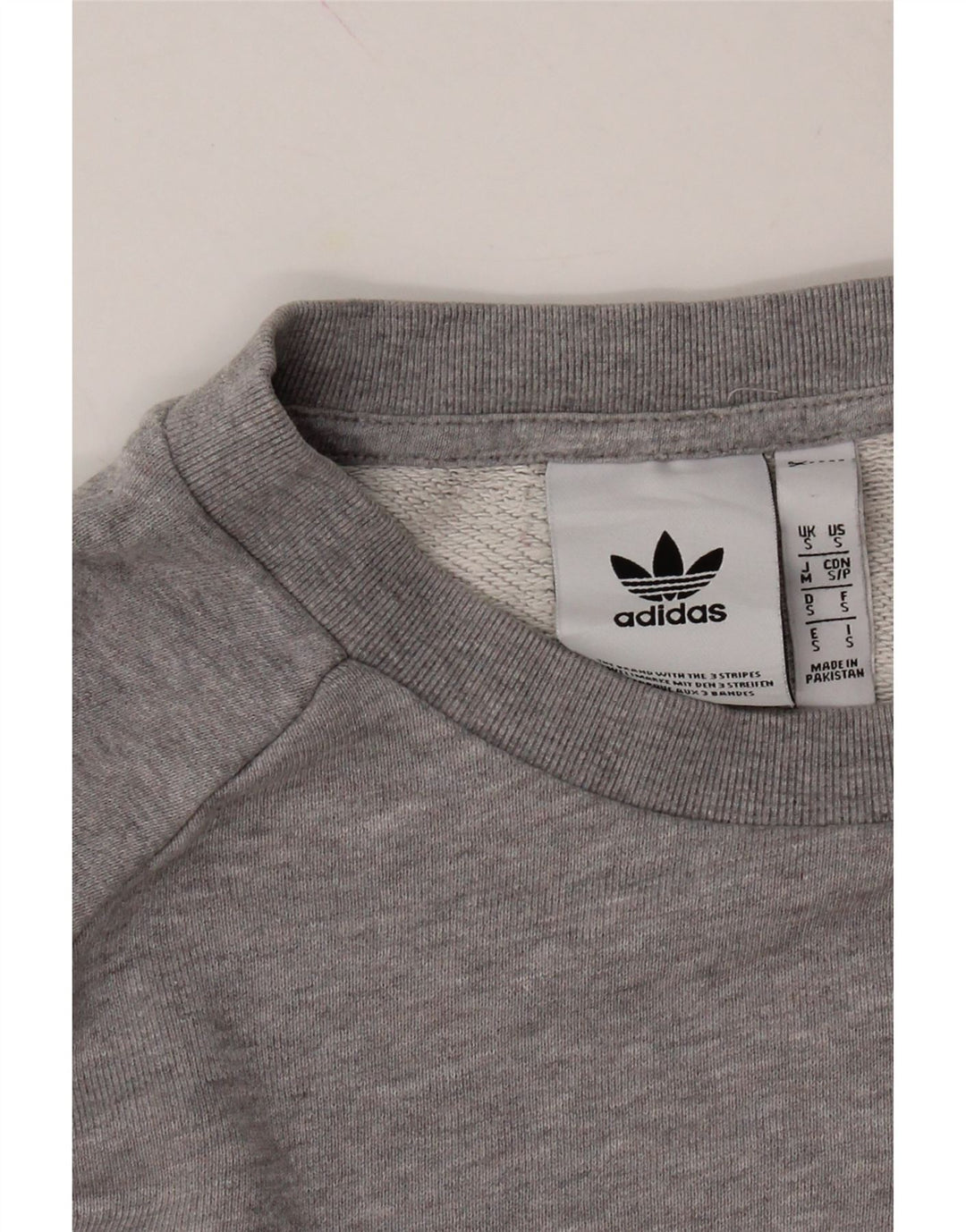 ADIDAS Mens Graphic Sweatshirt Jumper Small Grey Cotton Vintage Adidas and Second-Hand Adidas from Messina Hembry 