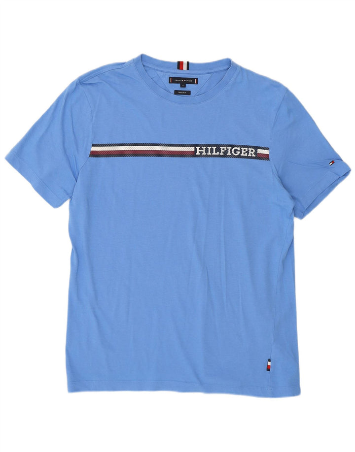 Tommy Hilfiger Herre Regular Fit Grafisk T-shirt Top Medium Blue Bomuld