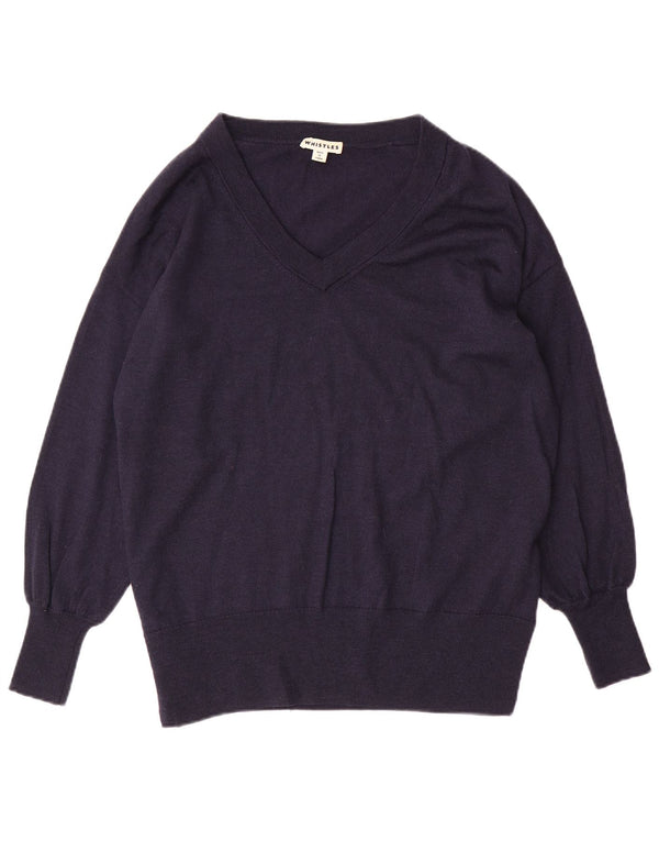 Whistles Dame Oversized V-hals sweater UK 10 Small Navy Blue