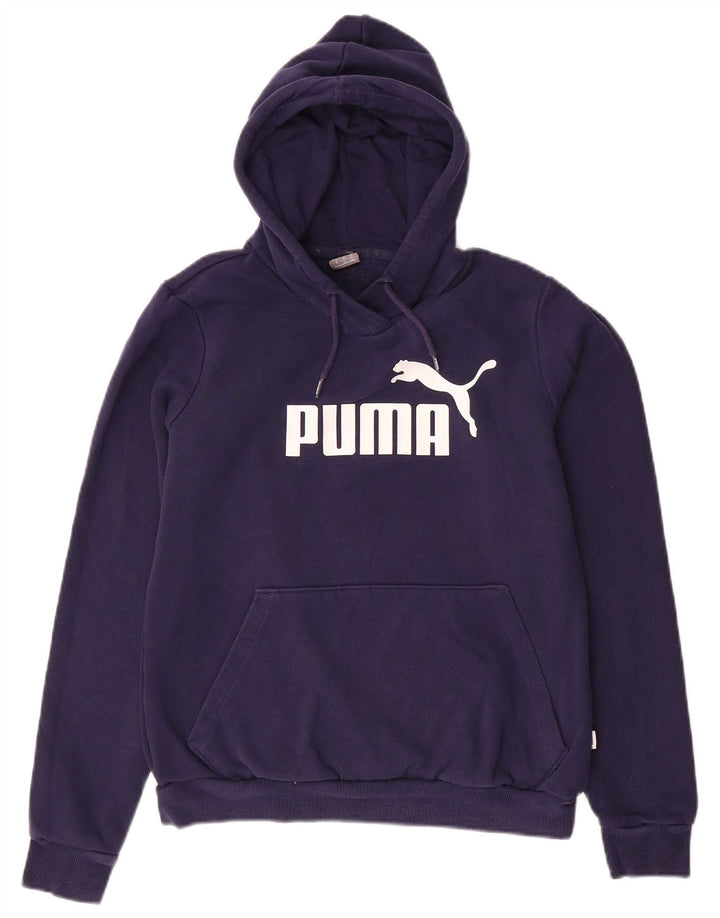 PUMA Grafisk hættetrøje til kvinder UK 12 Medium Navy Blue Polyester