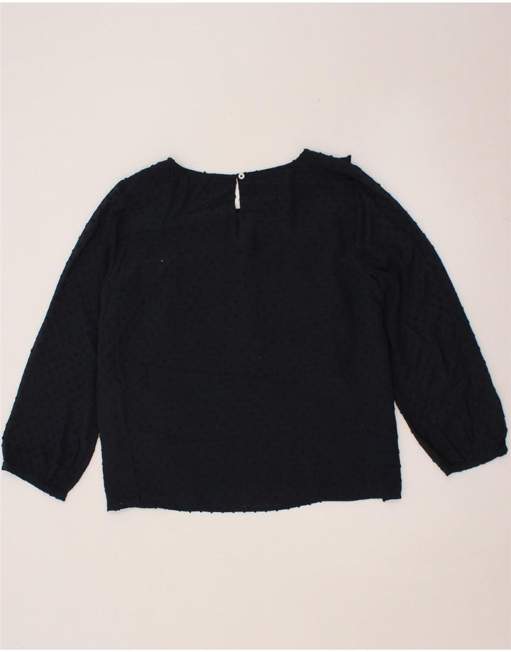 J. CREW Womens 3/4 Sleeve Blouse Top US 12 Large Navy Blue Polyester Vintage J. Crew and Second-Hand J. Crew from Messina Hembry 