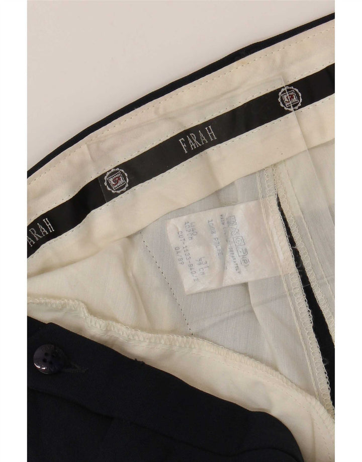 Farah Straight Suit Bukser til mænd W40 L31 Marineblå polyester