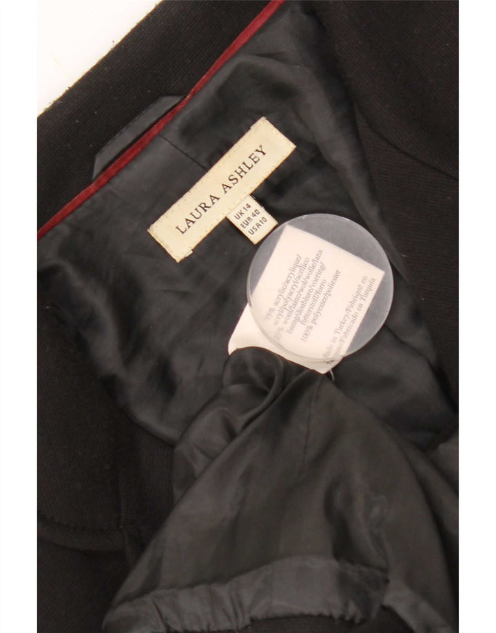 Laura Ashley Dame 4 Button Blazer Jacket UK 14 Stor Sort Akryl