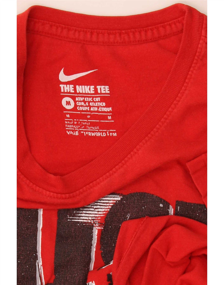 Nike Herre Athletic Cut Grafisk T-Shirt Top Medium Rød