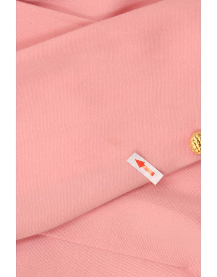 Vintage Dame Dobbeltradet Blazer Jacket UK 10 Small Pink
