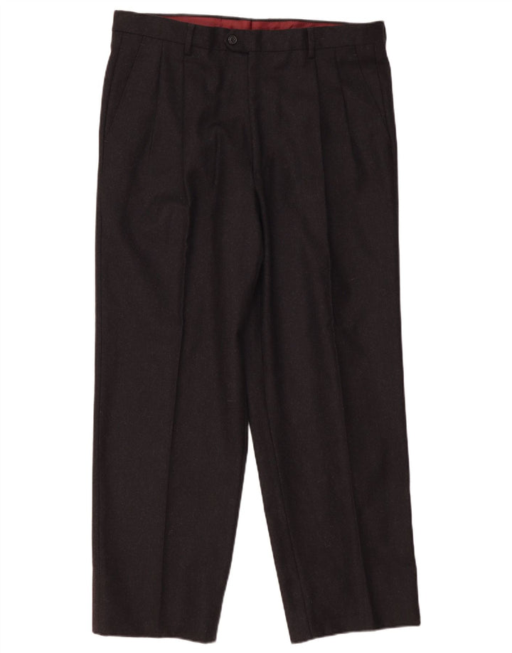 Titanus Herre Pegged Suit Trousers IT 52 XL W36 L29 Grå Virgin Wool