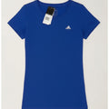 ADIDAS Girls Climalite T-Shirt Top 11-12 Years Blue Polyester