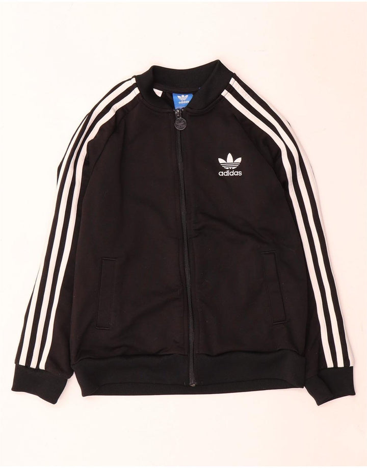 Adidas Drenge Træningsdragt Topjakke 9-10 År Sort Polyester