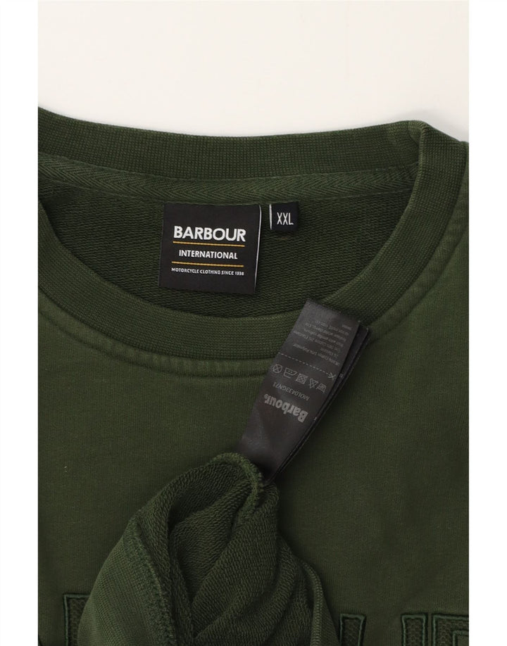 BARBOUR Grafisk sweatshirt til mænd 2XL Grøn bomuld