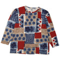 Vintage dametop langærmet EU 44/46 XL flerfarvet patchwork