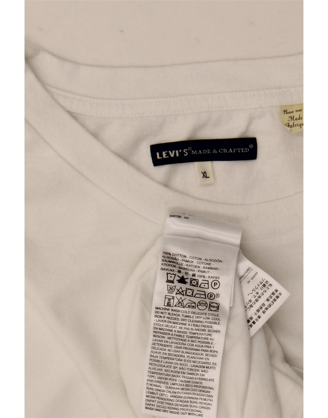 Levi's Herre T-Shirt Top XL Hvid Bomuld