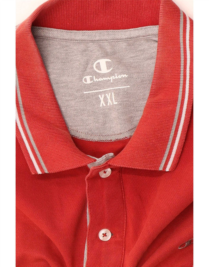 Champion herre poloshirt 2XL rødstribet