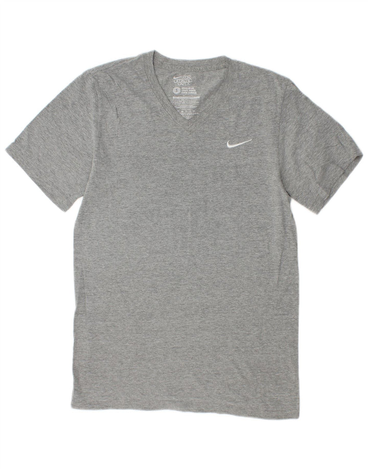Nike Herre Regular Fit T-Shirt Top Lille Grå Flecked Bomuld