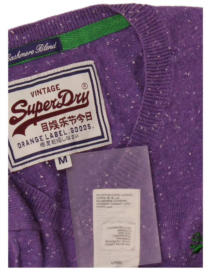 Superdry Herre V-hals sweater Medium Lilla Flecked Bomuld