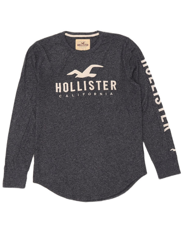 Hollister Herre Grafisk Top Langærmet Medium Marineblå Flecked Bomuld