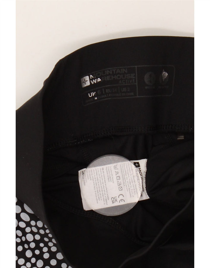 Mountain Warehouse Womens Leggings UK 6 XS sort plettet polyamid