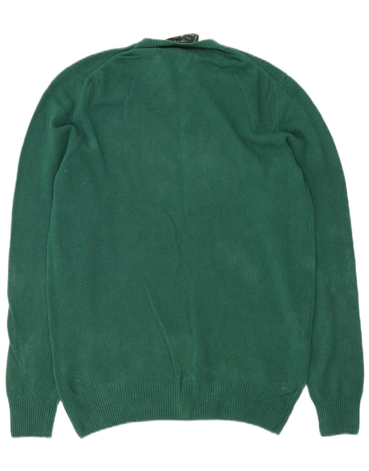 Fred Perry Herre sweater med rund hals, mellemgrøn uld