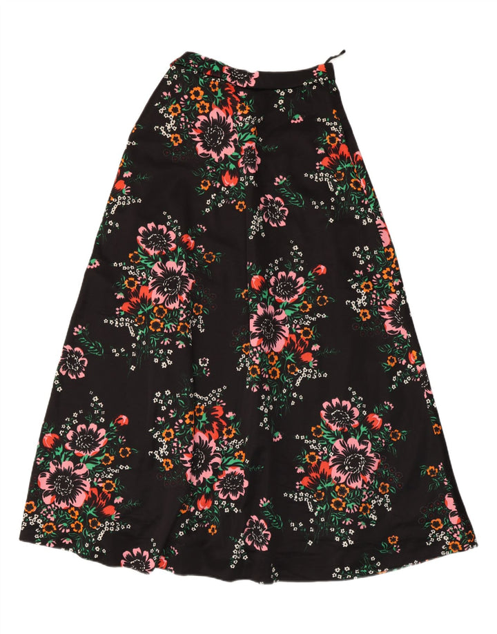 VINTAGE A-line nederdel til kvinder W28 Medium Black Floral
