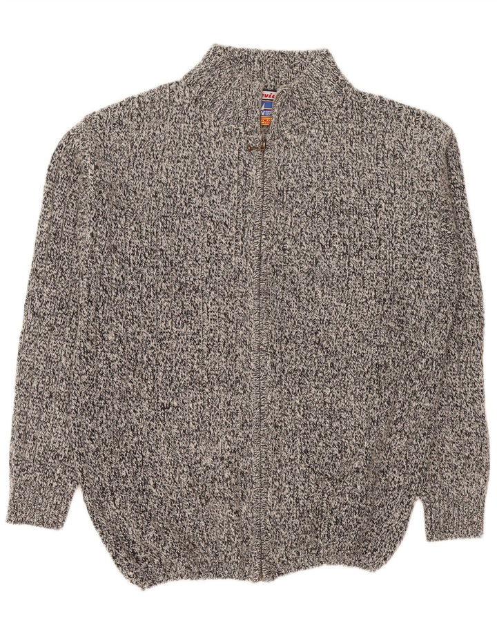 Invicta Herre Cardigan Sweater Stor grå Flecked Bomuld