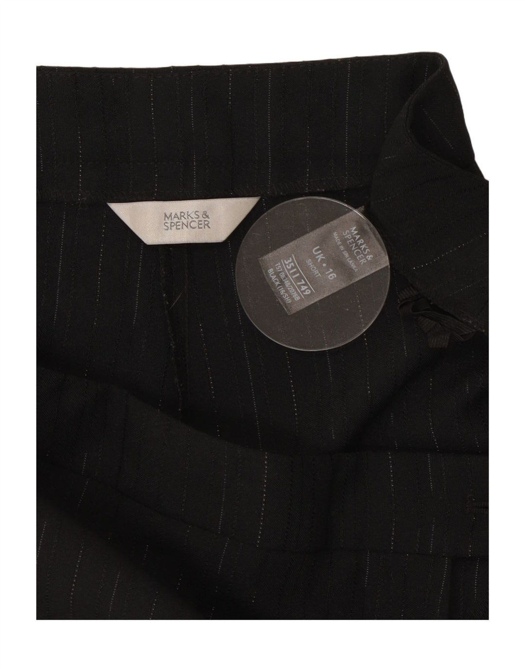 Marks & Spencer jakkesæt til kvinder UK 16 Large W34 L28 sort nålestribe