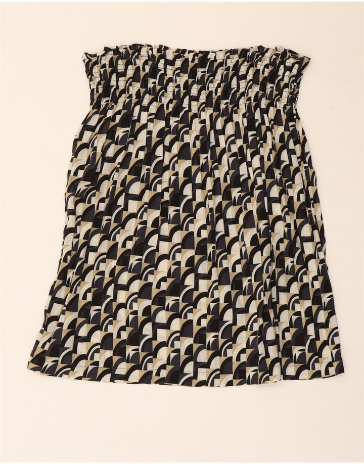 Benetton Dame Stropløs Top UK 8 Small Multicolored Geometric