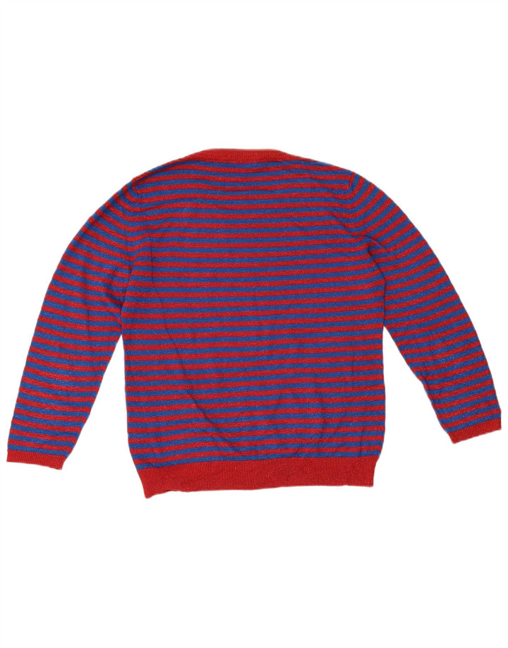 Max Mara Dame Weekend Jumper Sweater UK 12 Mellem blå stribet